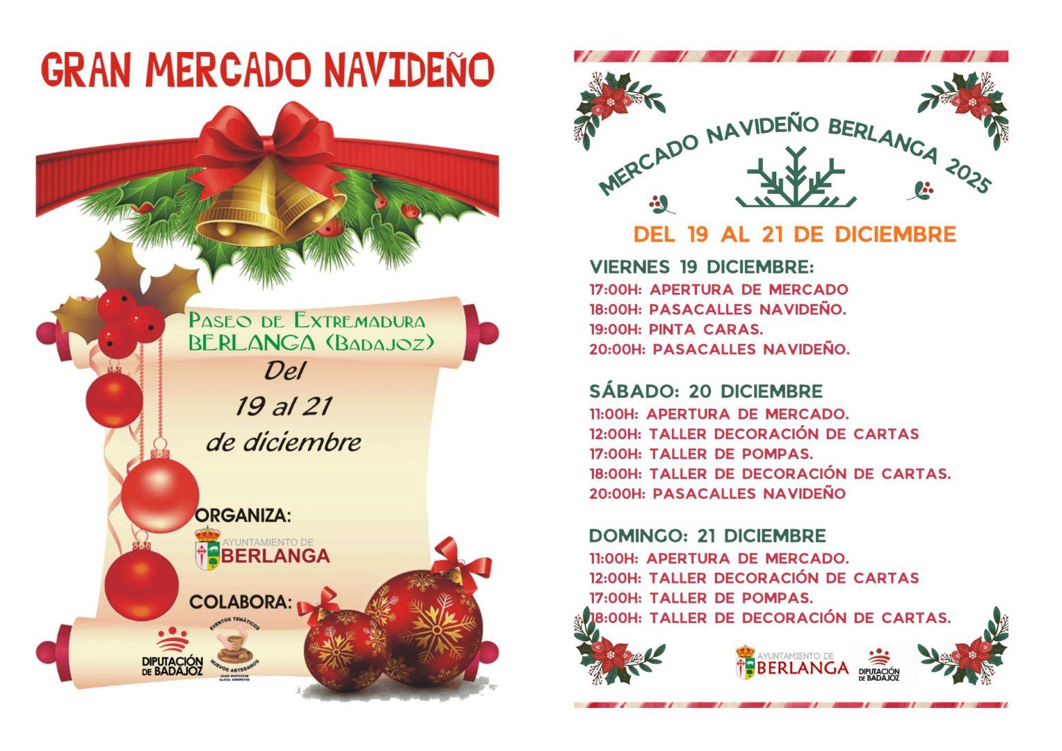 Berlanga se llena de ambiente festivo con su Gran Mercado Navideño