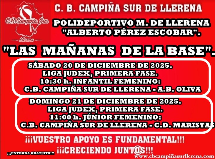 C.B. Campiña Sur de Llerena: se juega la novena jornada de la competición JUDEX-FEXB 2025/26