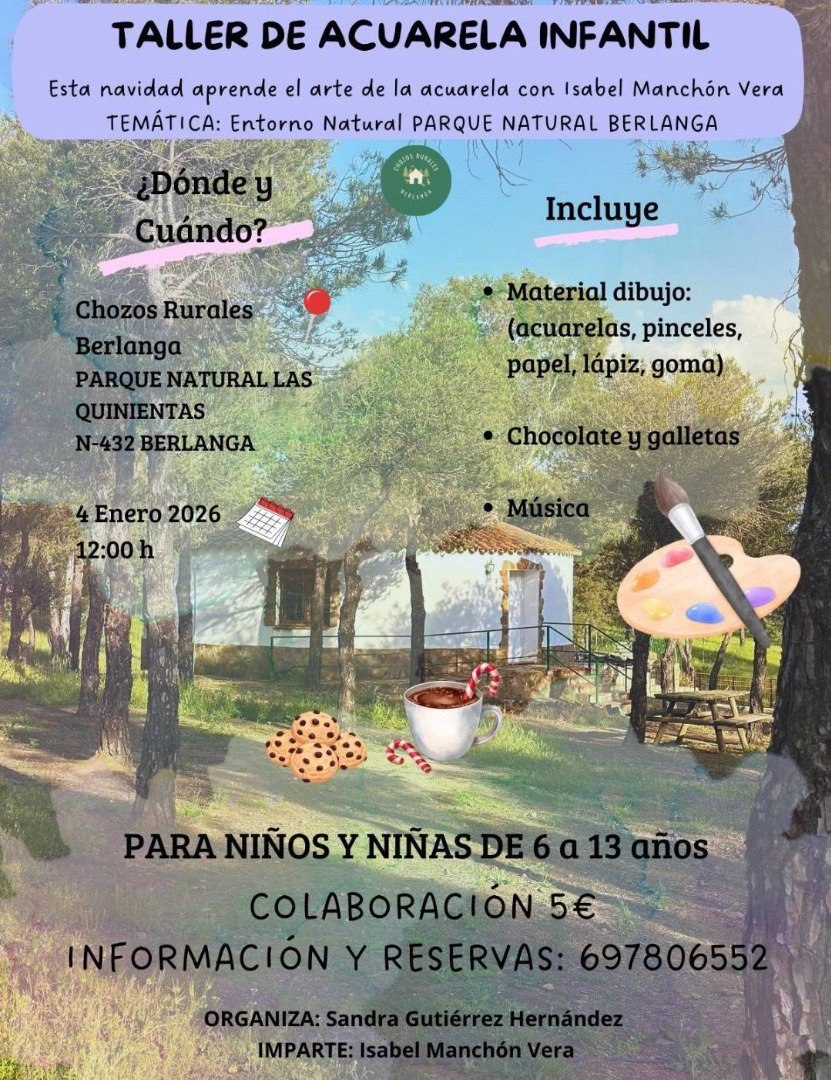 Berlanga acogerá un taller infantil de acuarela en plena naturaleza esta Navidad