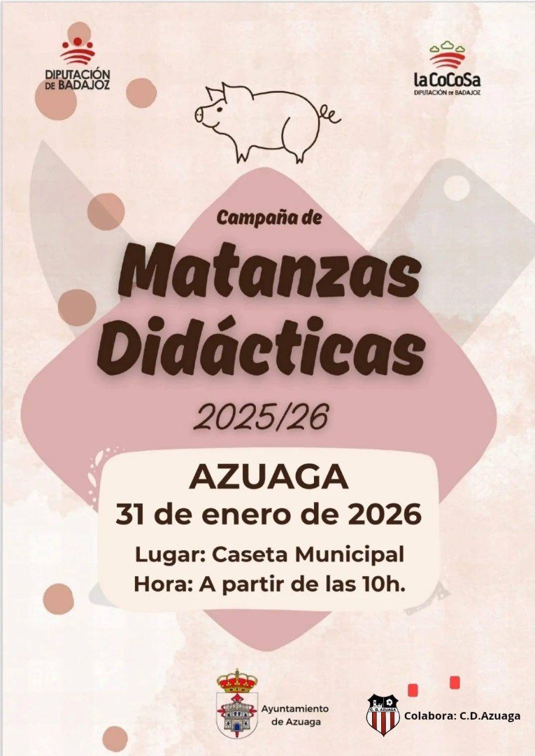 Azuaga celebra una Matanza Didáctica el 31 de enero en la Caseta Municipal