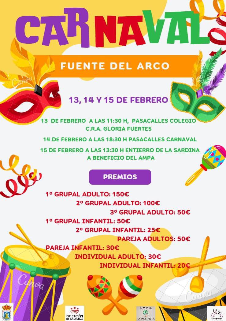 Fuente del Arco calienta motores para su Carnaval