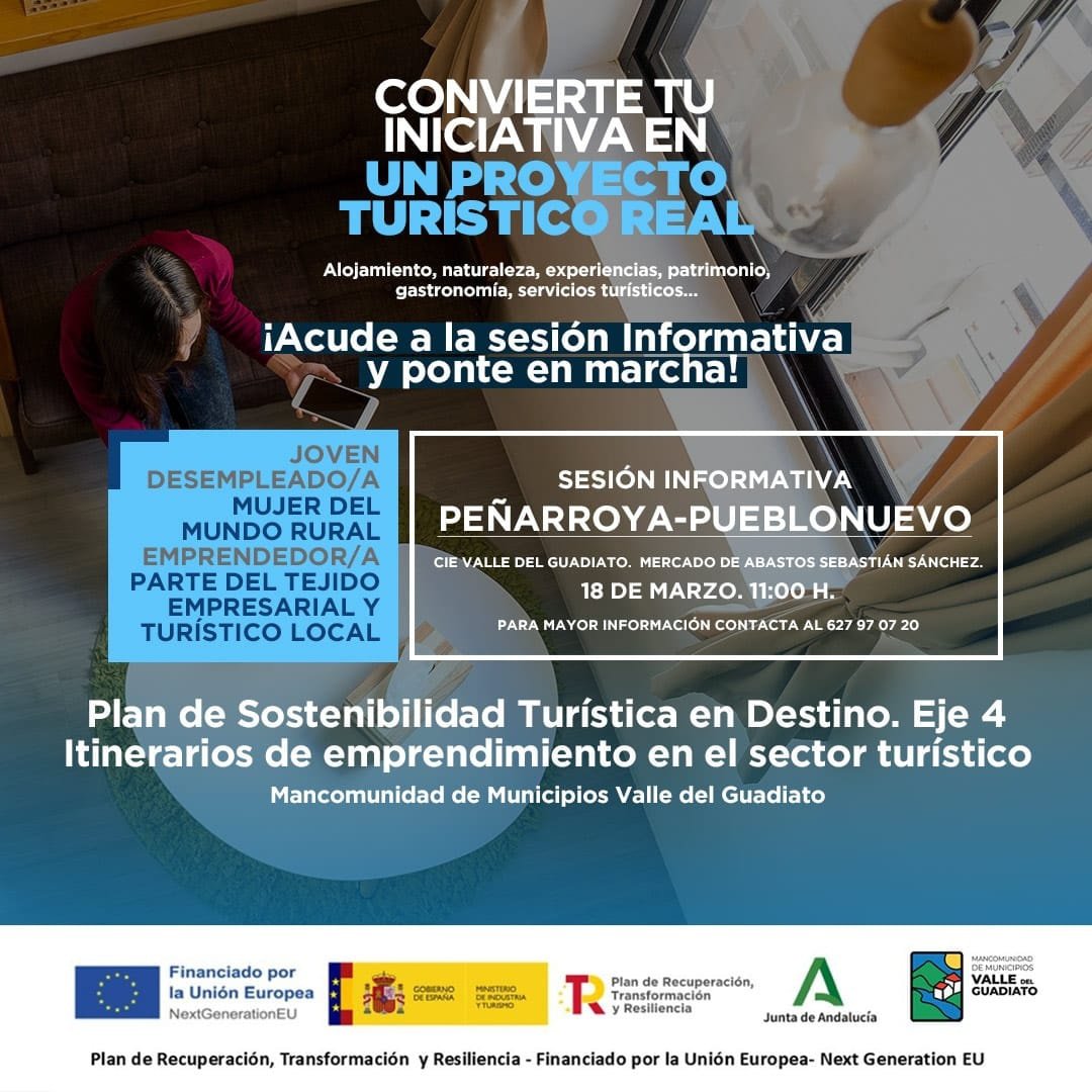 Peñarroya-Pueblonuevo acogerá una sesión informativa para impulsar iniciativas turísticas locales