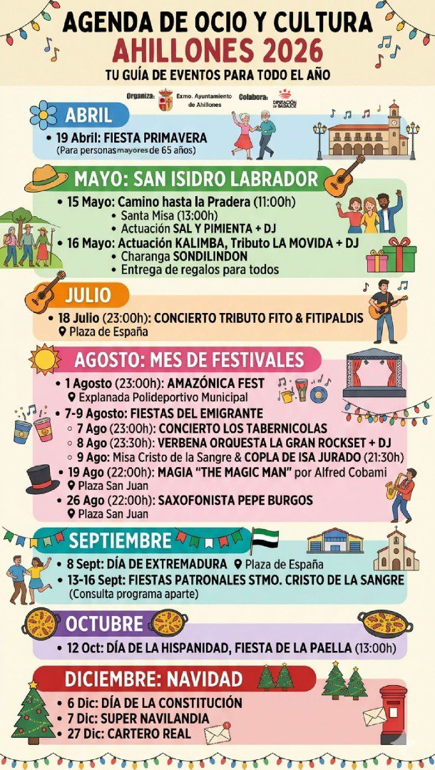 Ahillones ya tiene agenda cultural para 2026