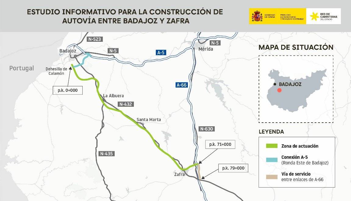 Luz verde al estudio de la autovía entre Badajoz y Zafra
