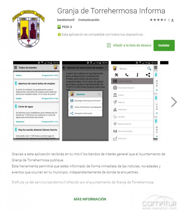 Granja de Torrehermosa informa a su vecinos online 