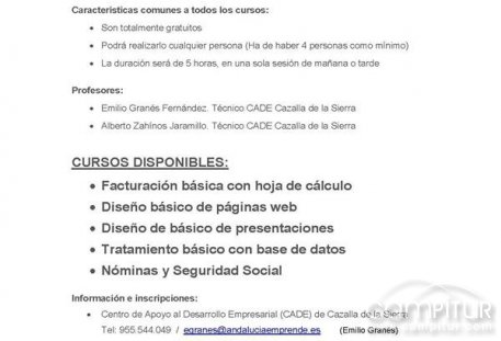 Cursos básicos gratuitos en Alanís 