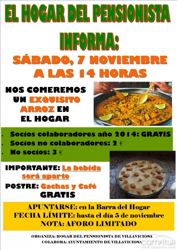 Comida en el Hogar del Pensionista de Villaviciosa de Córdoba 