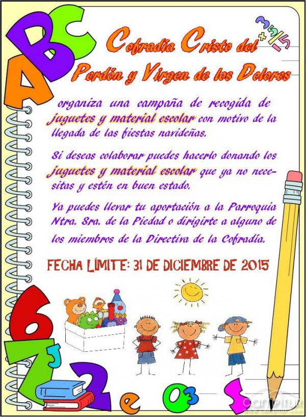 Recogida de juguetes y material escolar en Villaharta 