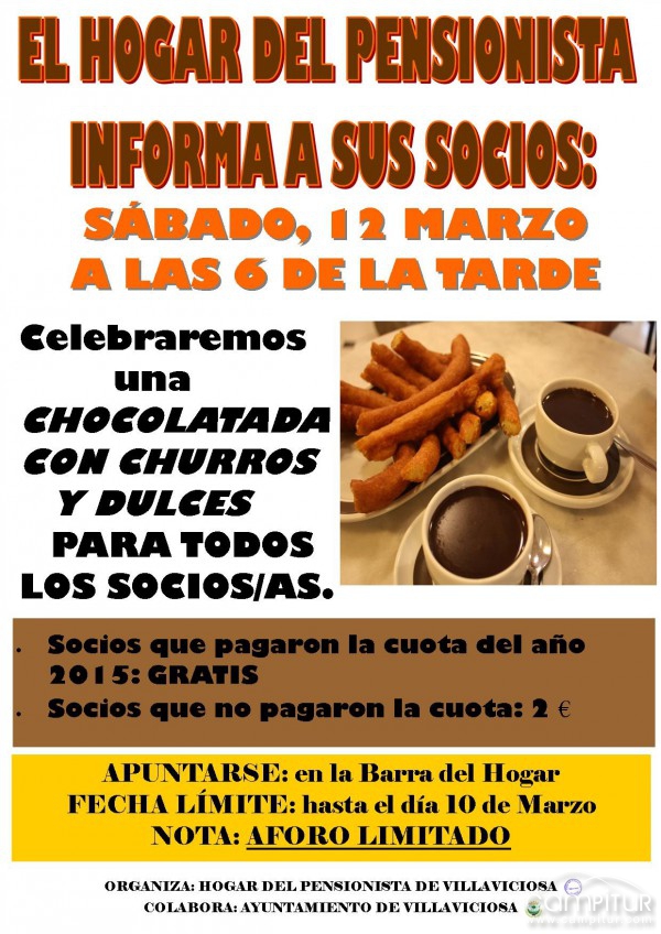 Chocolatada para los mayores de Villaviciosa de Córdoba 