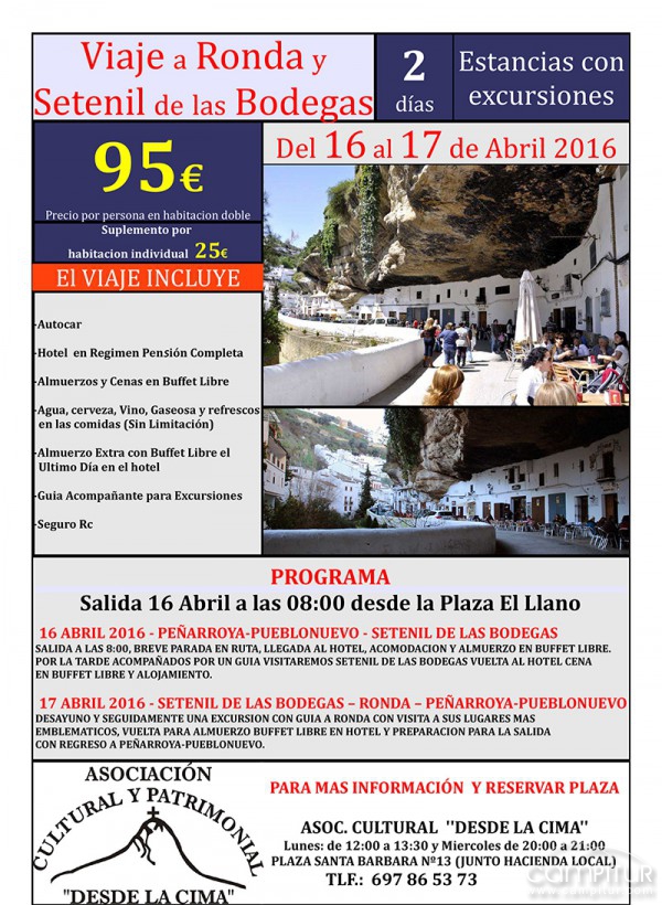 Excursión a Setenil de Las Bodegas y Ronda en Peñarroya-Pueblonuevo 