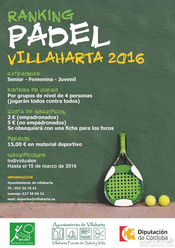 Ranking Pádel Villaharta 2016