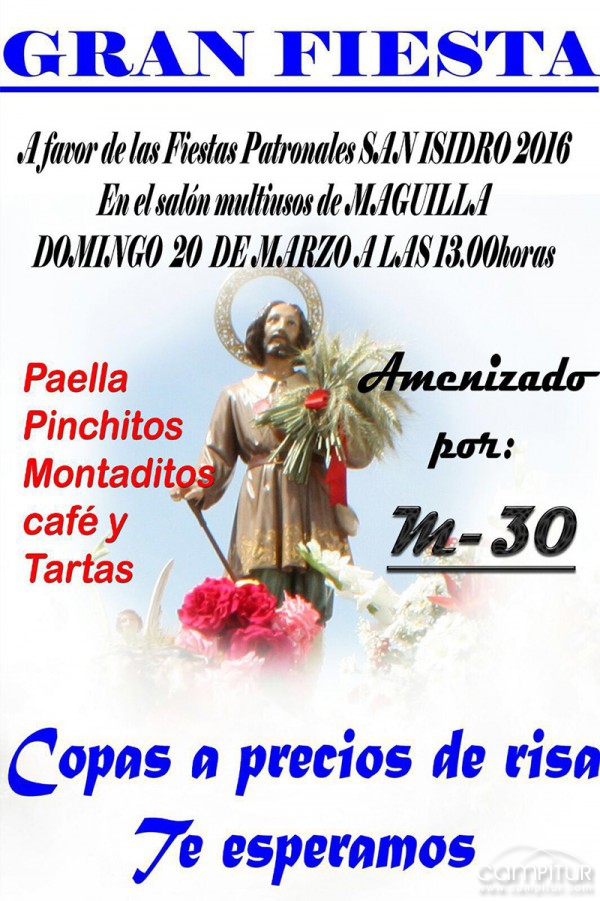 Fiesta a favor de la celebración de San Isidro 2016 en Maguilla 