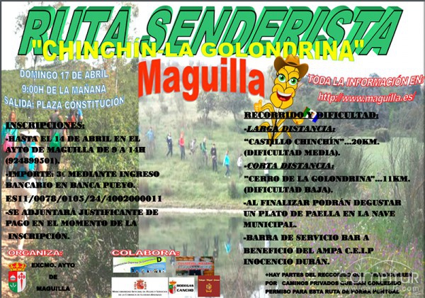 Ruta Senderista en Maguilla: “Chinchín – La Golondrina” 
