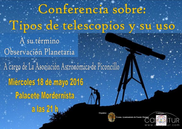 Conferencia “Tipos de Telescopios y su uso” en Fuente Obejuna 