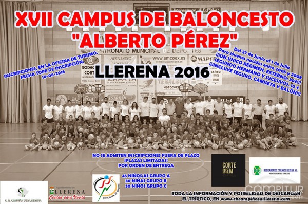 Abierto el plazo de inscripción para el XVII Campus de Baloncesto “Alberto Pérez”