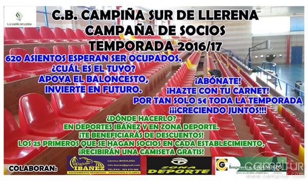 Captación de Socios temporada 2016/17, C.B Campiña Sur Llerena 