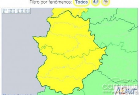 Extremadura hoy en Alerta Amarilla 