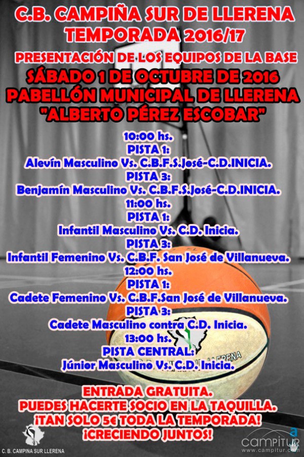 Presentación de la cantera del C.B. Campiña Sur de Llerena 