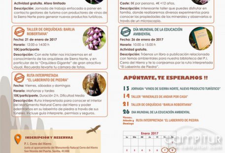 Punto de Información Cerro del Hierro: Programa actividades enero 
