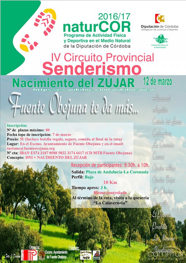 Ruta Senderista “Nacimiento de Zújar” en Fuente Obejuna 