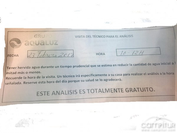 Aqualia advierte de un posible fraude  