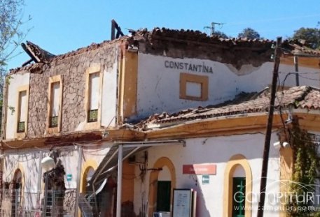 Se derrumba del techo de la estación de trenes de Cazalla-Constantina