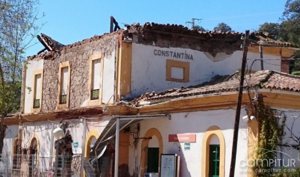 Se derrumba del techo de la estación de trenes de Cazalla-Constantina