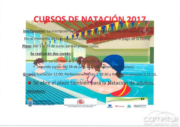 Cursos de Natación verano 2017 en Fuente del Arco  