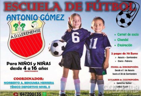Abierto el plazo de inscripción para la Escuela de Fútbol Antonio Gómez