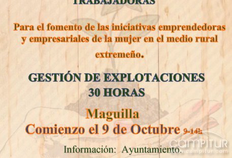 Curso “Gestión de Explotaciones” dirigido a mujeres en Maguilla 