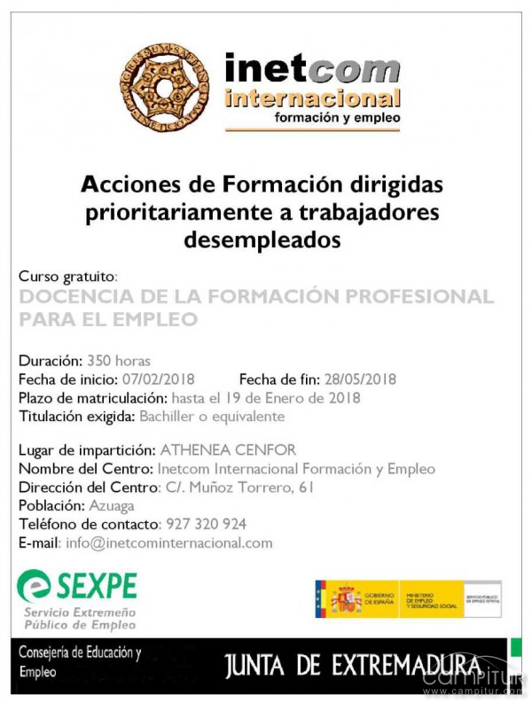 Curso “Docencia de la Formación Profesional para el Empleo” en Azuaga 