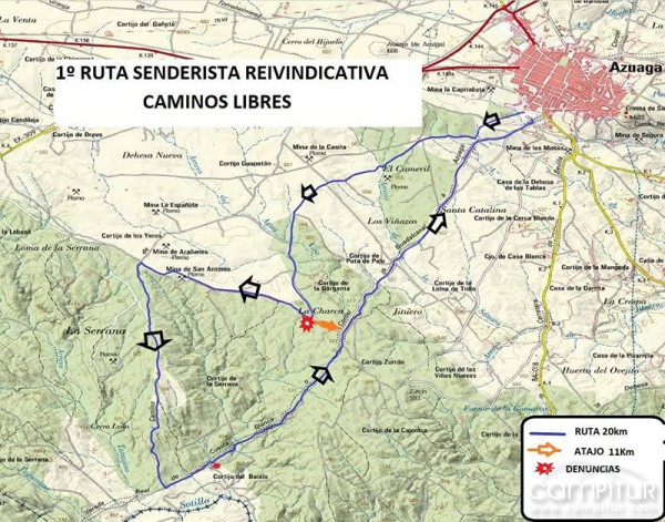 Ruta senderista reivindicativa en Azuaga 