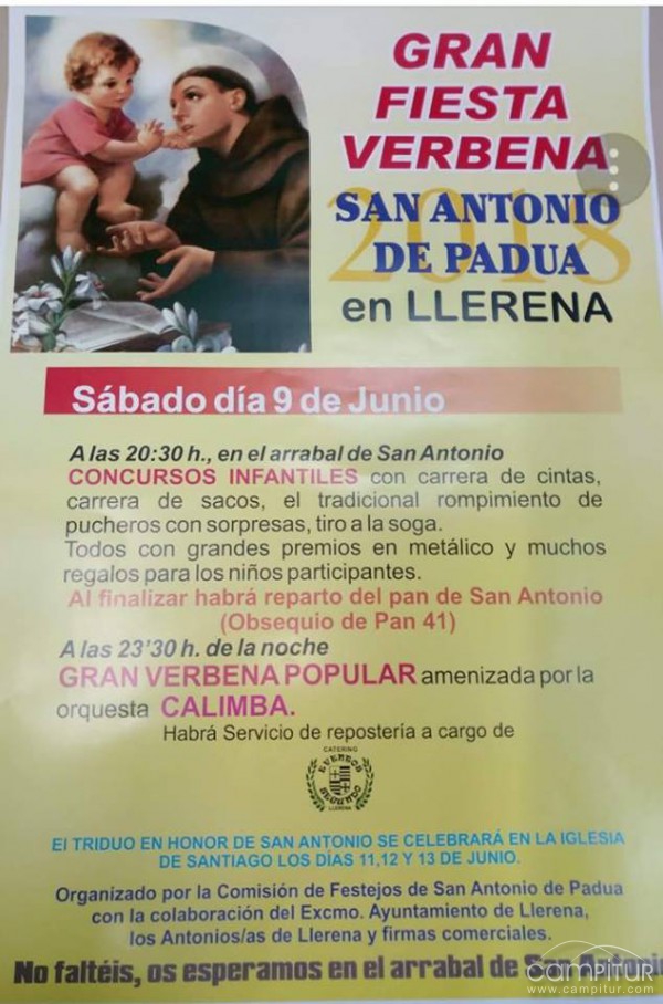 Llerena celebra su Gran Verbena en honor a San Antonio de Padua 