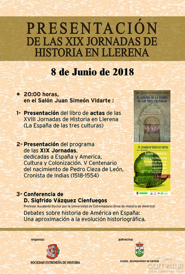 Presentación de las XIX Jornadas de Historia de Llerena