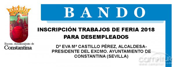 Trabajos de Feria 2018 para desempleados en Constantina 
