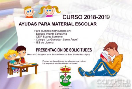 El Ayuntamiento de Llerena concede ayudas para material escolar