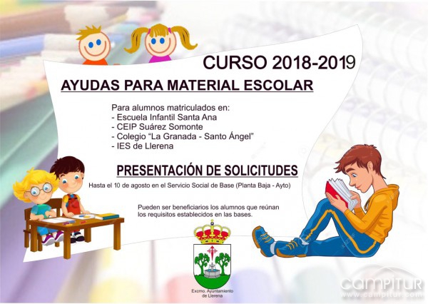 El Ayuntamiento de Llerena concede ayudas para material escolar