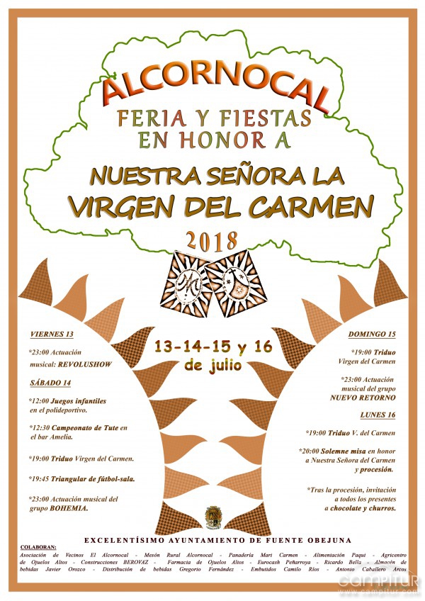 Feria y Fiesta en honor a la Virgen del Carmen en Alcornocal 