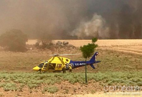 Una chispa de una cosechadora el desencadenante del incendio de Granja de Torrehemosa 