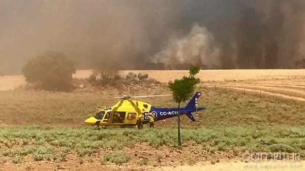 Una chispa de una cosechadora el desencadenante del incendio de Granja de Torrehemosa 