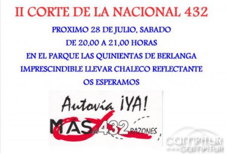 Programado el segundo corte de la N-432 para reivindicar su conversión en Autovía 