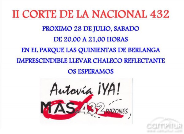 Programado el segundo corte de la N-432 para reivindicar su conversión en Autovía 