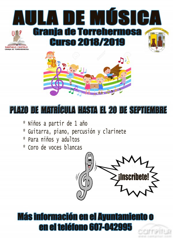 Abierto el plazo de inscripción en la Escuela Municipal de Música de Granja de Torrehermosa 