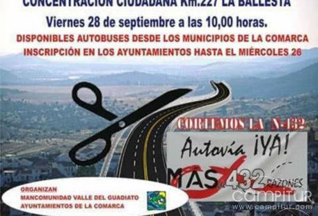 Nueva concentración ciudadana por la conversión de la N-432 en autovía 