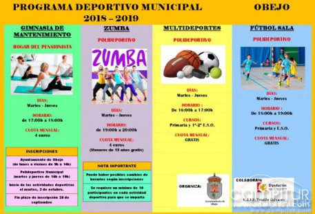 Programa Deportivo para el curso 2018/19 de Obejo 