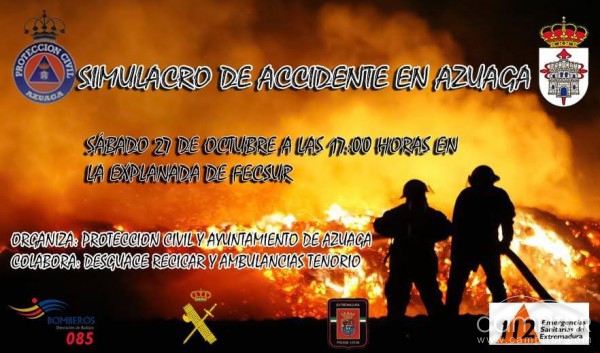 Simulacro de accidente en Azuaga 