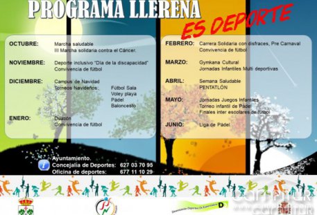 Programa actividades deportivas Llerena 2018/19