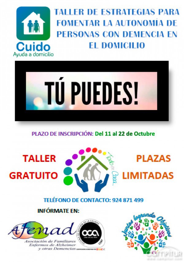 Taller de AFENAD en Llerena para fomentar la autonomía de personas con demencia