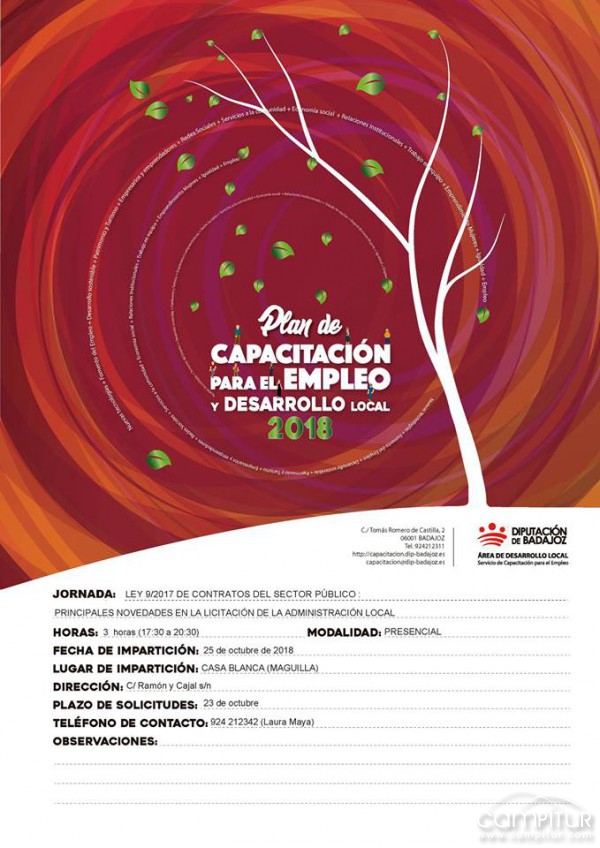 Jornada “Ley 9/2017 de Contratos del Sector Público” en Maguilla 