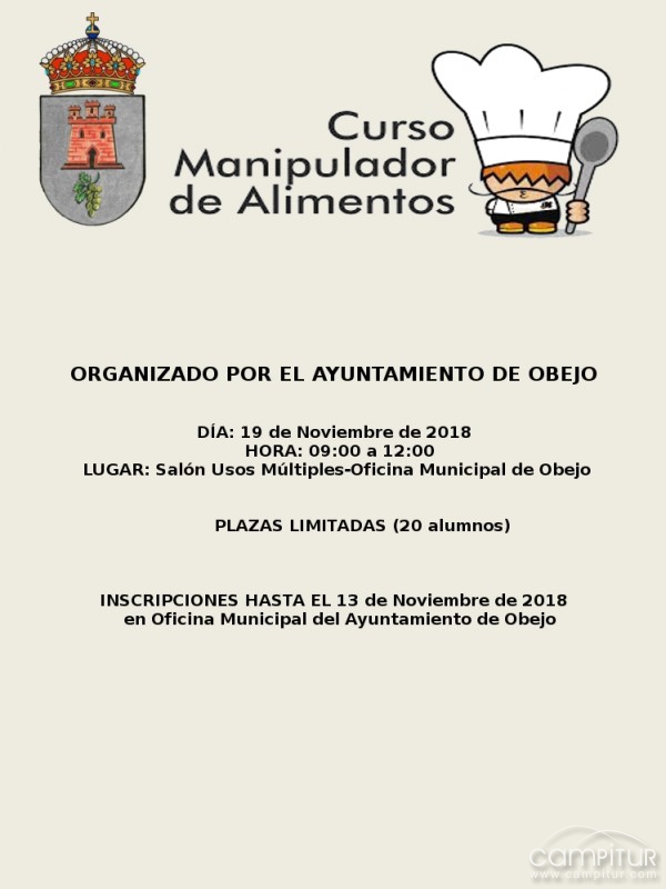 Curso de Manipulador de Alimentos en Obejo 